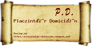 Placzintár Domicián névjegykártya